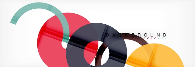 회색 바탕에 있는 다채로운 반지 모양의 모더니즘 기하학적 패턴 디자인 터 비즈니스 또는 기술 프레젠테이션 디자인 템플릿 브로셔 또는 플라이어 패턴 또는 기하학적인 웹 배너