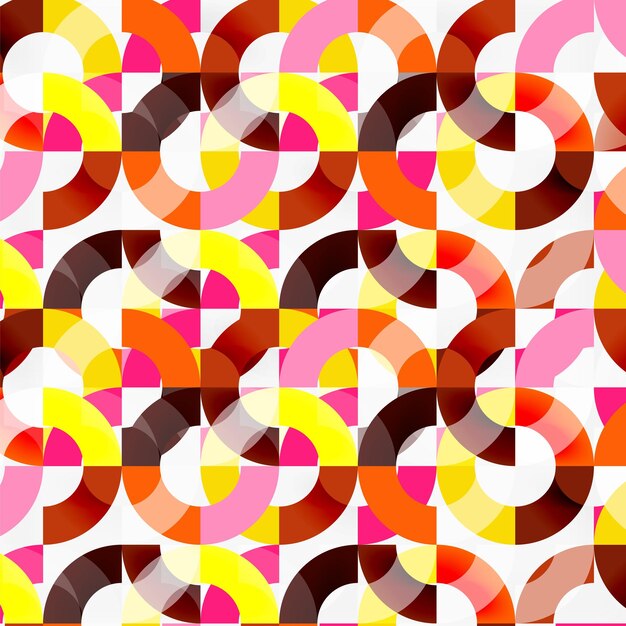 Vector colorful rings on red background modern geometric pattern design vector business or technology