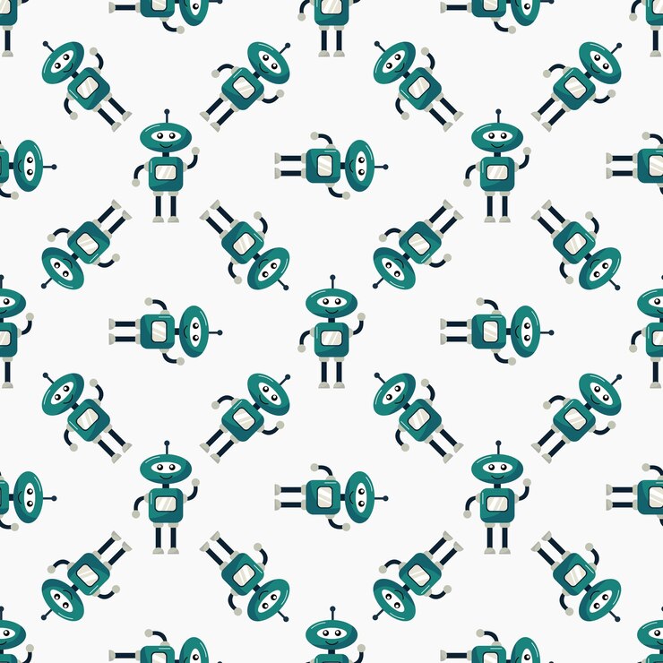 Vector colorful robot pattern design designs for fabric textiles wallpaper packaging