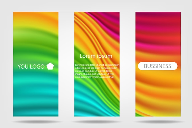 Colorful roll up banner set