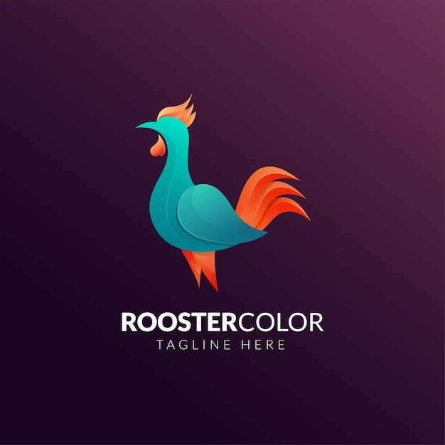 Colorful Rooster gradient Logo