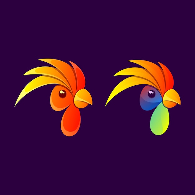 Colorful rooster illustration design