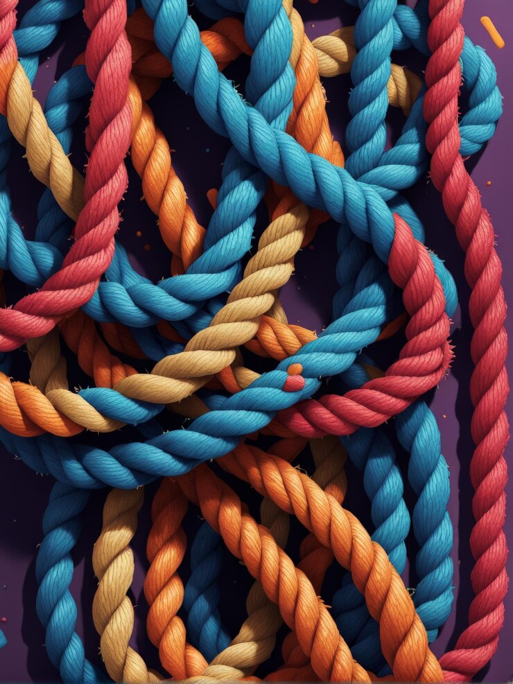 Vector colorful rope background 3d illustration colorful illustration