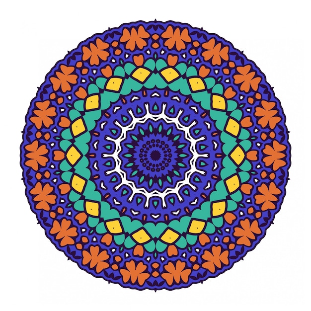 Colorful round abstract circle with mandala style