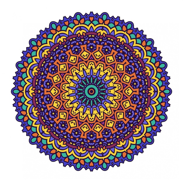 Colorful round abstract circle with mandala style