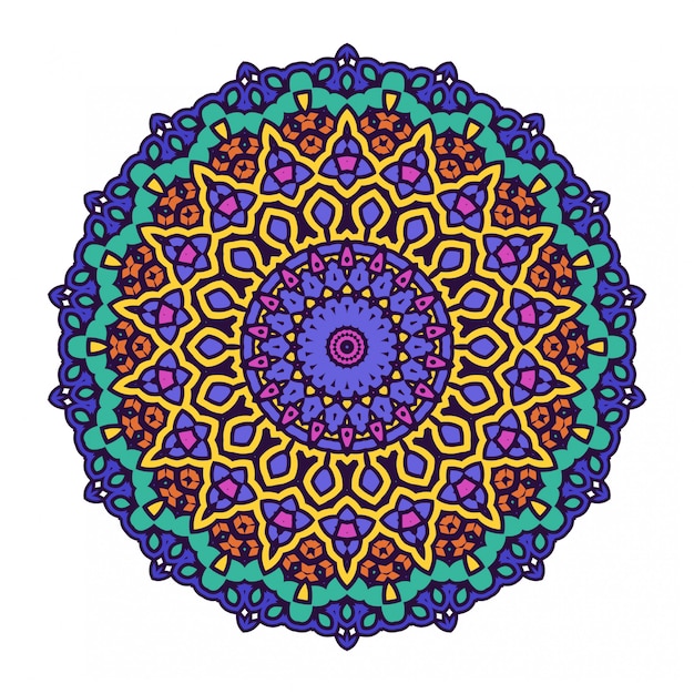 Colorful round abstract circle with mandala style