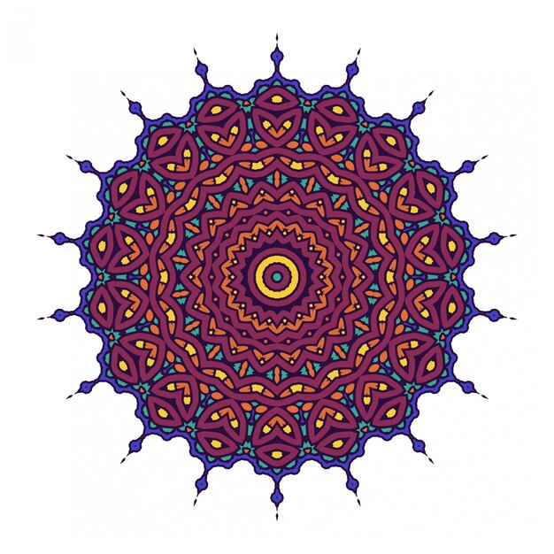 Colorful round abstract circle with mandala style