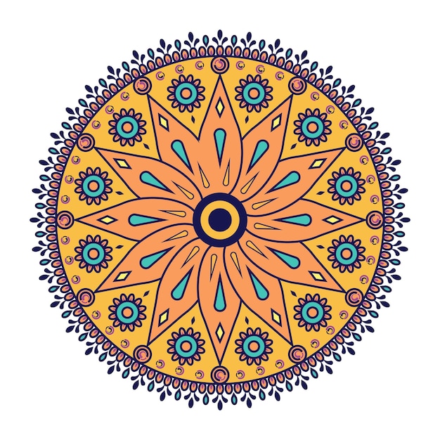 Colorful round ethnic pattern mandala element for design vector in illustration graphics vector