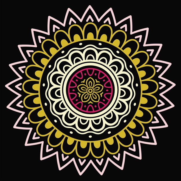 Colorful round ornament Mandala art design