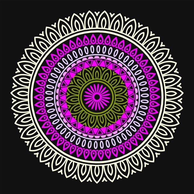 Colorful round ornament Mandala art design