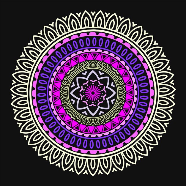 Colorful round ornament Mandala art design