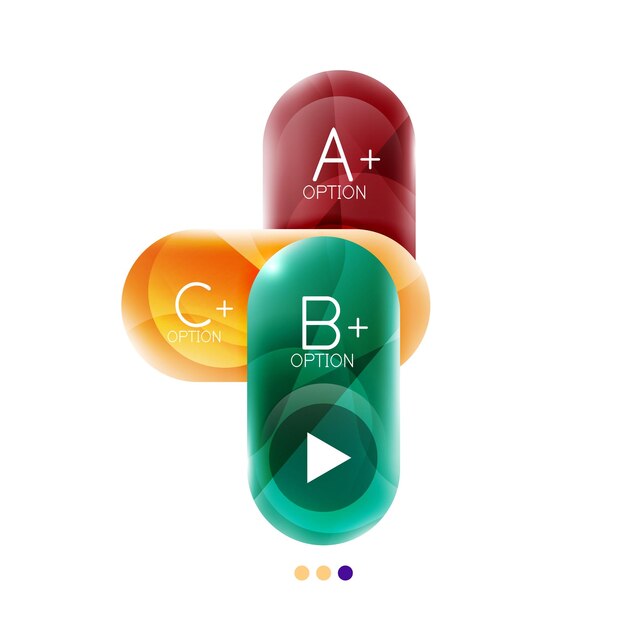 Vector colorful round rectangles concept business infographics