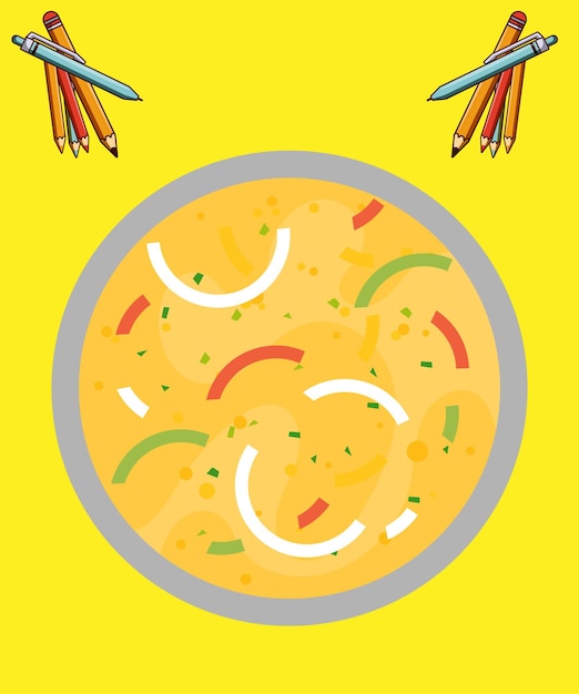 Vector colorful round tasty pizza vector