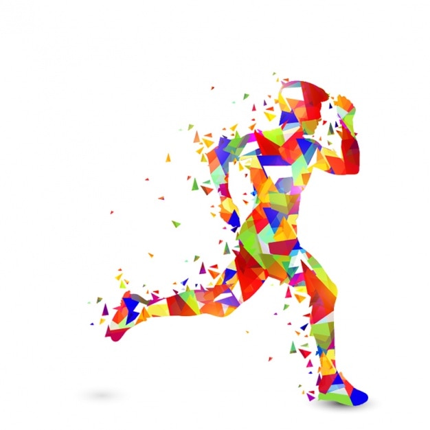 colorful runner made of polygons