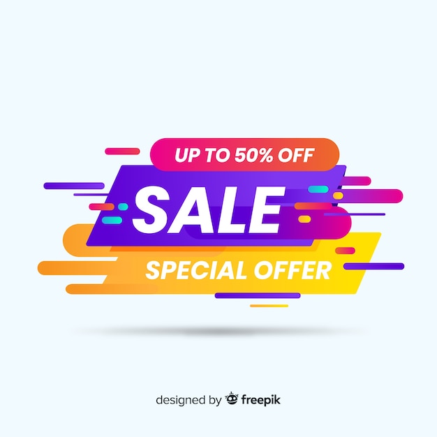 Colorful sale background flat style