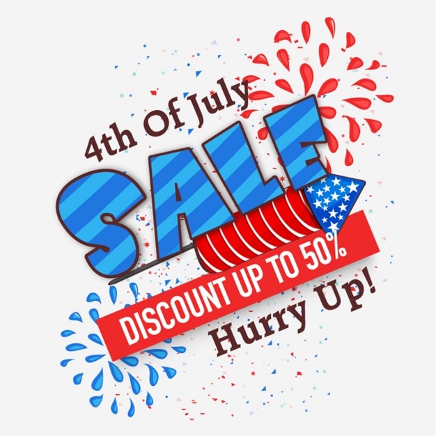 Vector colorful sale background for usa independence day