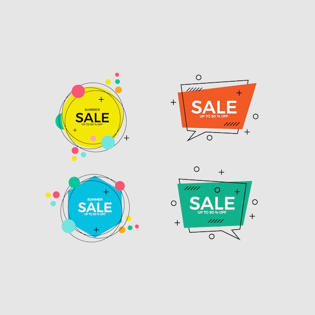 Colorful Sale Banner set