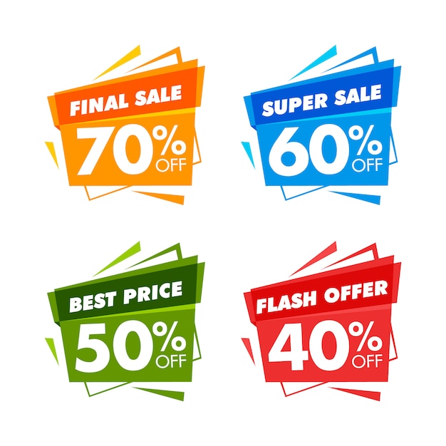 Colorful sale banners