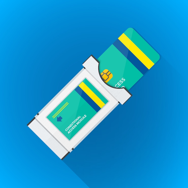 Vector colorful satellite cam module illustration
