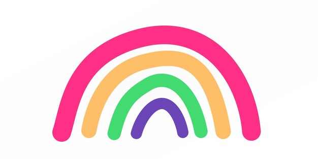 Vector colorful scandinavian rainbow icon simple illustration