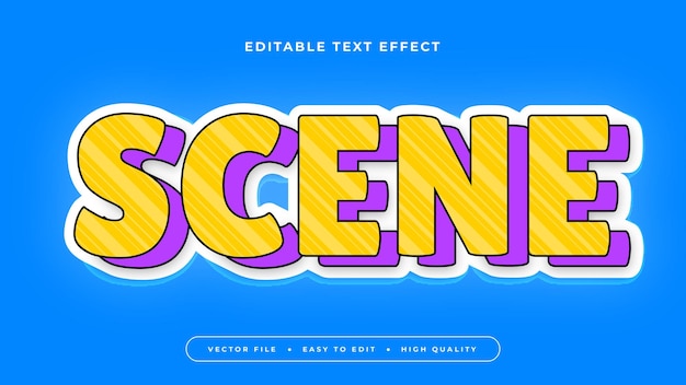 Цветная сцена 3D с редактируемым текстовым эффектом шрифта