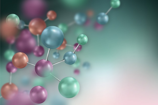 Vector colorful science background with molecules