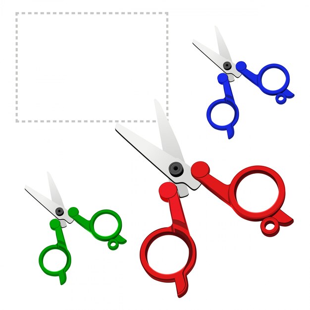 Colorful scissors set