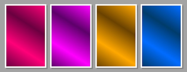 Colorful screen gradient background template copy space set for poster banner or magazine cover