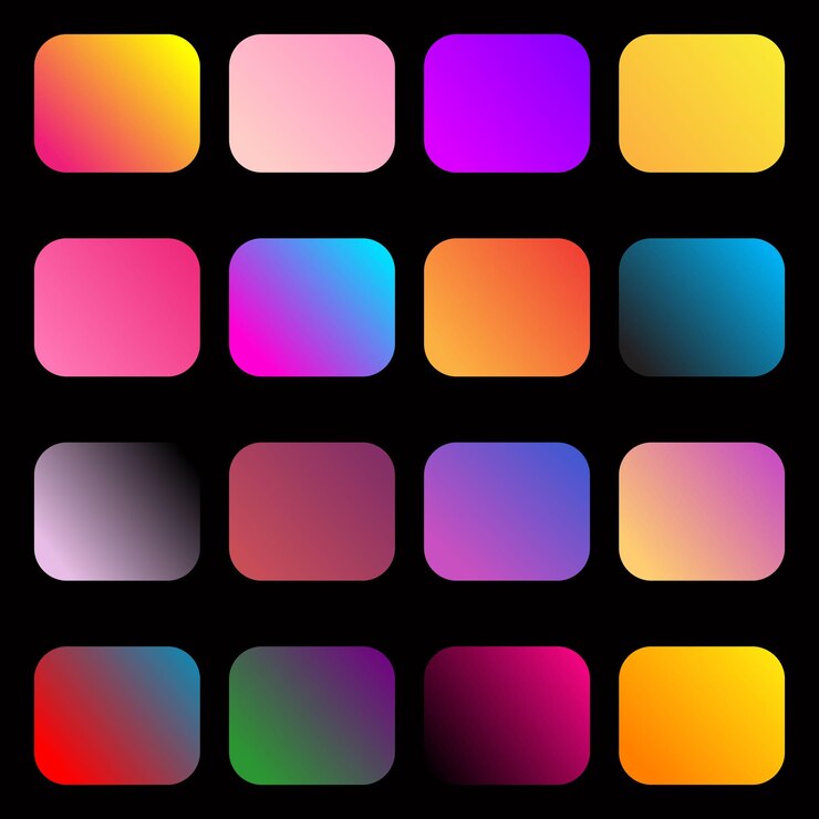 a colorful screen with different colors and shapes