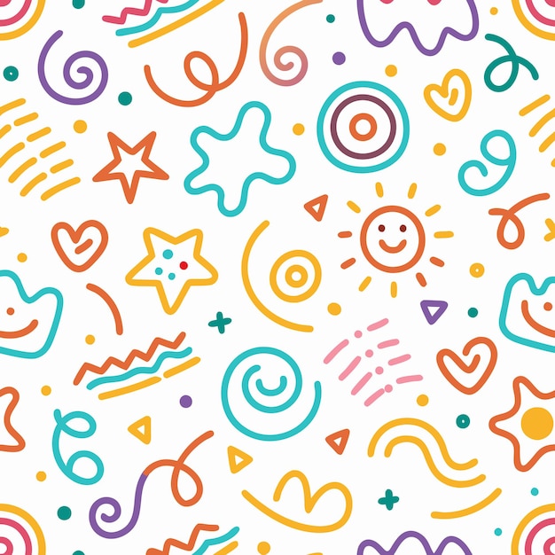 色とりどりの 絵を描いた 絵柄のパターン