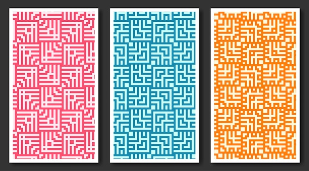 Colorful Seamless Geometric Pattern Abstract Background. Maze mosaic pattern.
