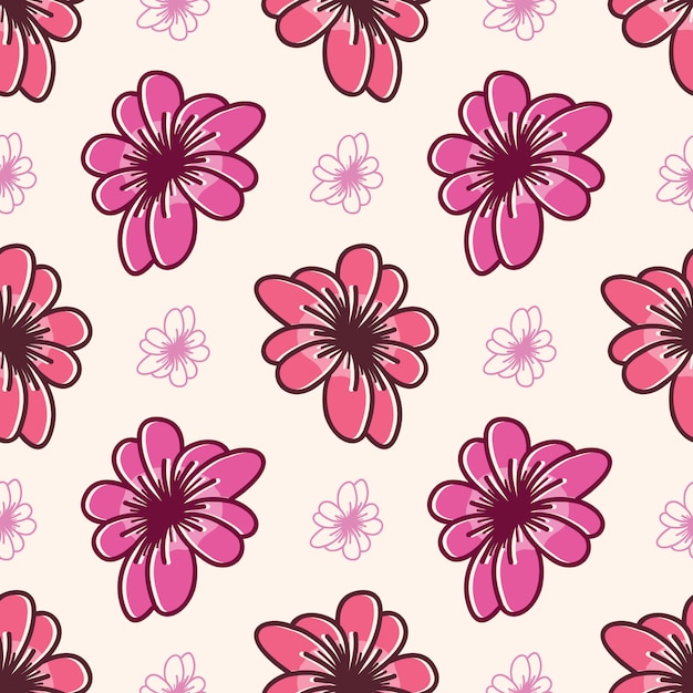 Colorful seamless pattern abstract flowers 