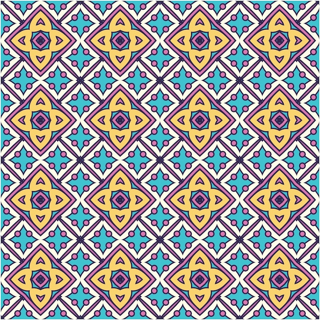 민족 스타일으로 다채로운 원활한 패턴 배경