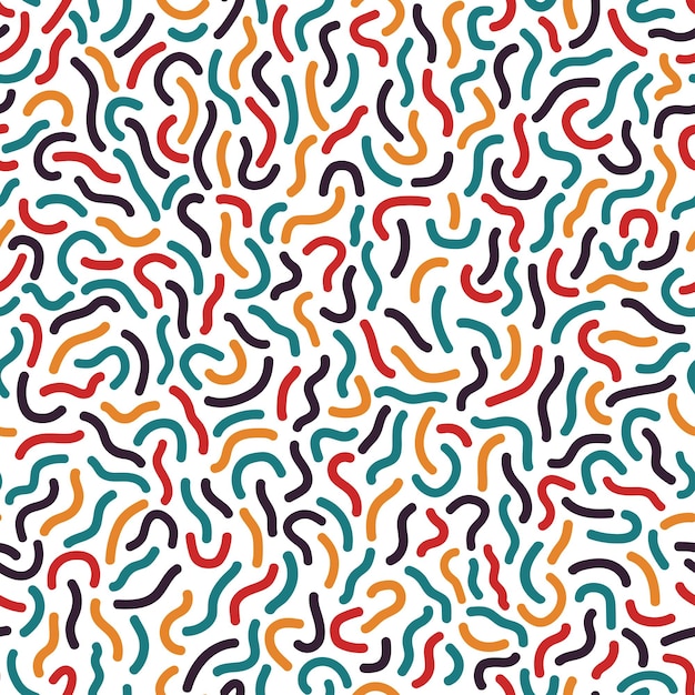 Colorful seamless pattern Fashion 8090s Bright Curve mosaic textures