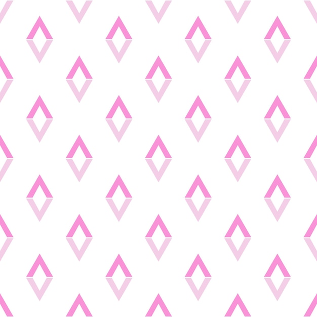 Colorful seamless pattern of light pink rhombus on white background for fabric textile wrappers