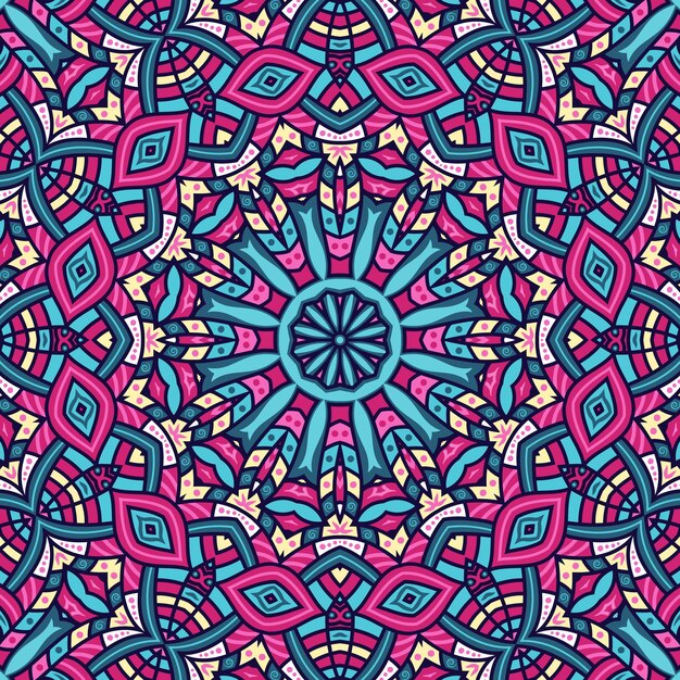 Colorful seamless pattern mandala design