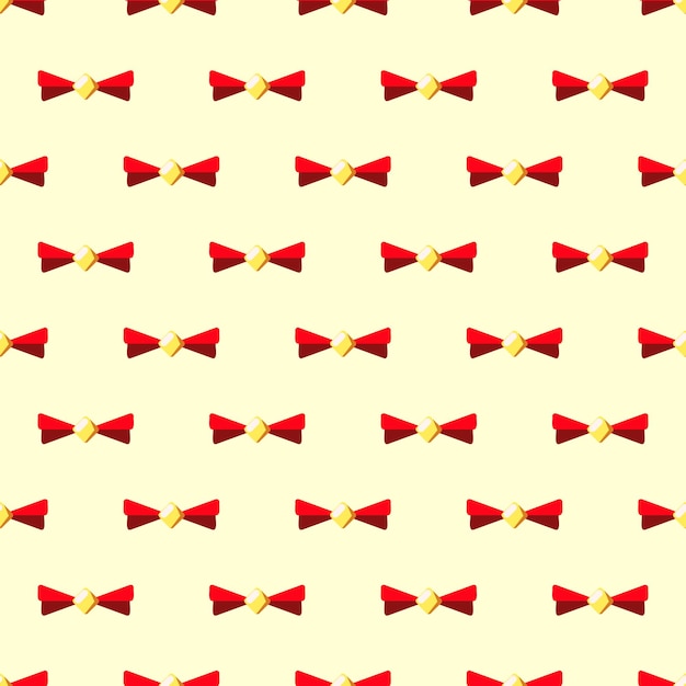 Colorful seamless pattern of red bow tie for fabric textile wrappers and other various surfaces