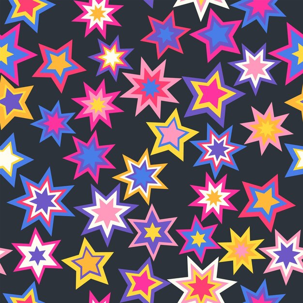 Vector colorful seamless pattern simple stars vector print for fabric paper textile wallpaper background