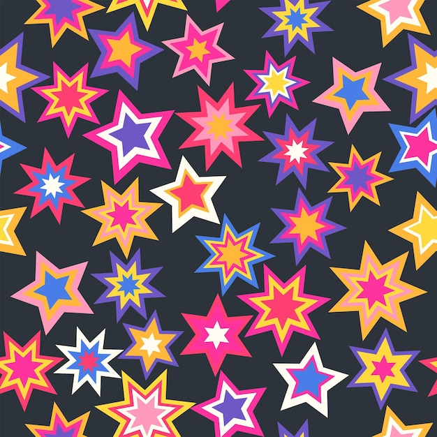 Colorful seamless pattern simple stars vector print for fabric paper textile wallpaper background