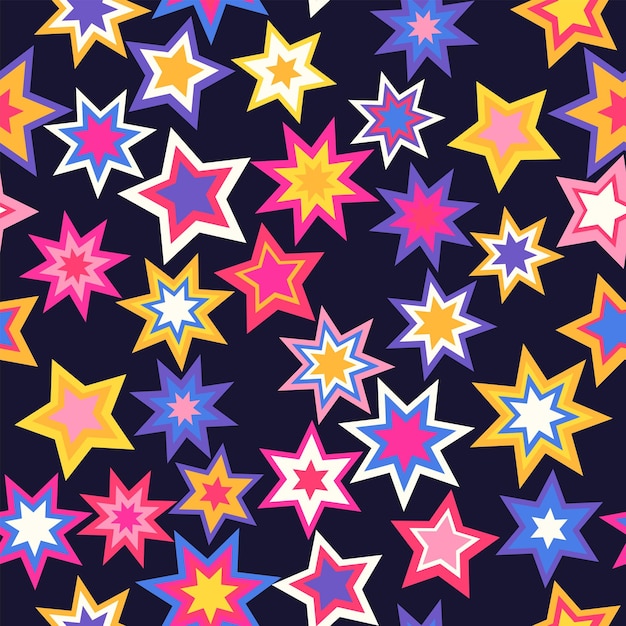 Vector colorful seamless pattern simple stars vector print for fabric paper textile wallpaper background