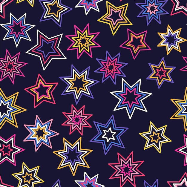 Colorful seamless pattern simple stars vector print for fabric paper textile wallpaper background