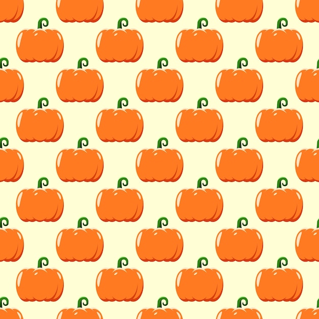 Vector colorful seamless pattern of vibrant orange pumpkin for fabric textile wrappers