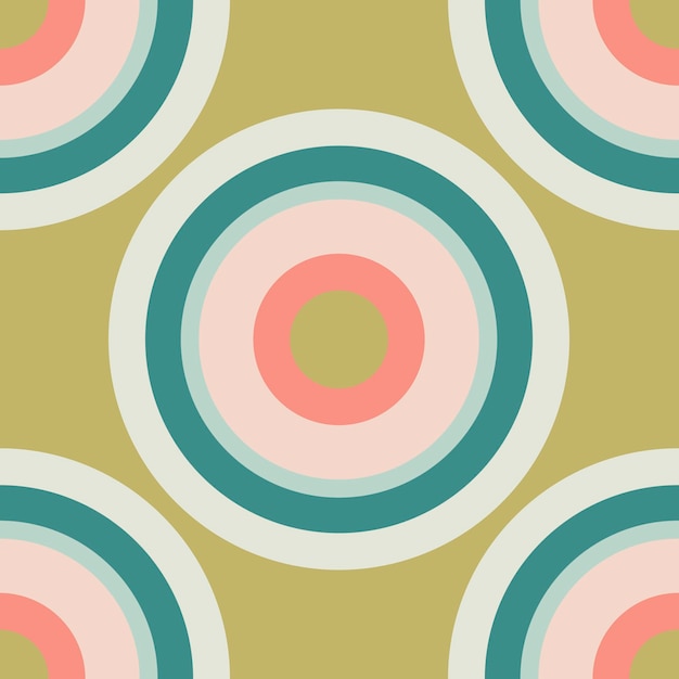 Colorful seamless pattern with polka dot, geometrical shapes, rings, circles. Wrapping paper