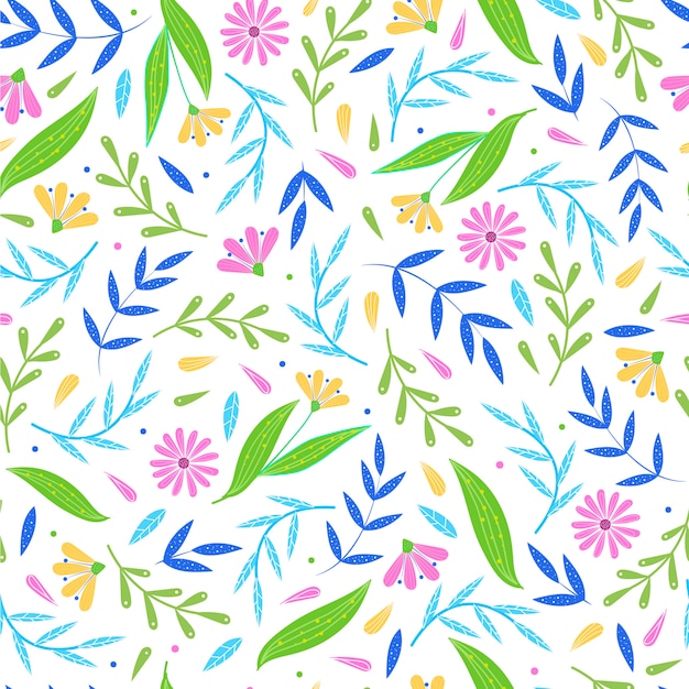 Colorful seamless repeated floral pattern design