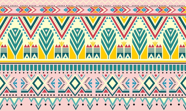 Colorful seamless tribal maya pattern