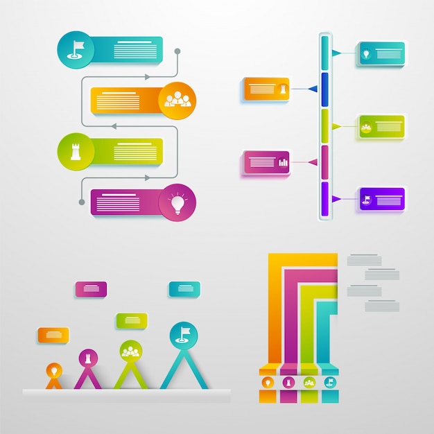 Colorful set of business infographics.