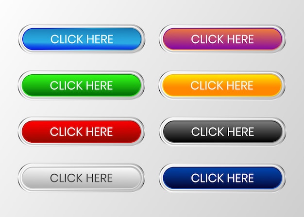 Vector colorful set of modern colorful web buttons