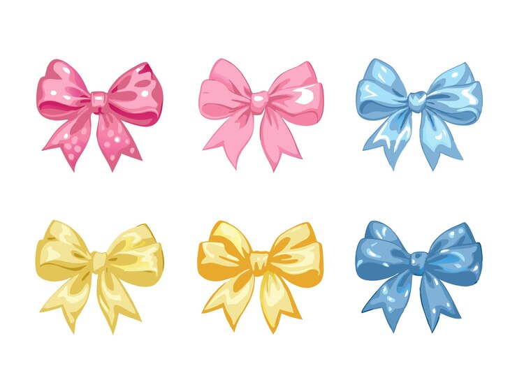 Vector a colorful set of vector decorative unique bows art design
