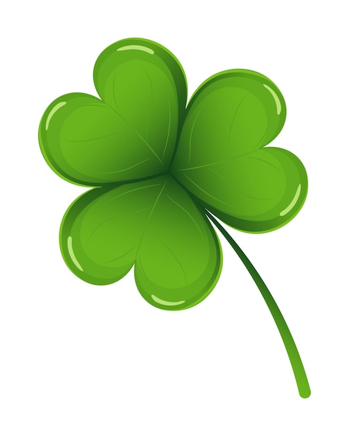 Colorful shamrock leaf, symbol of St. Patrick's Day. Illustration, icon, vector