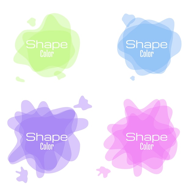 Colorful shapes blobs set in vector